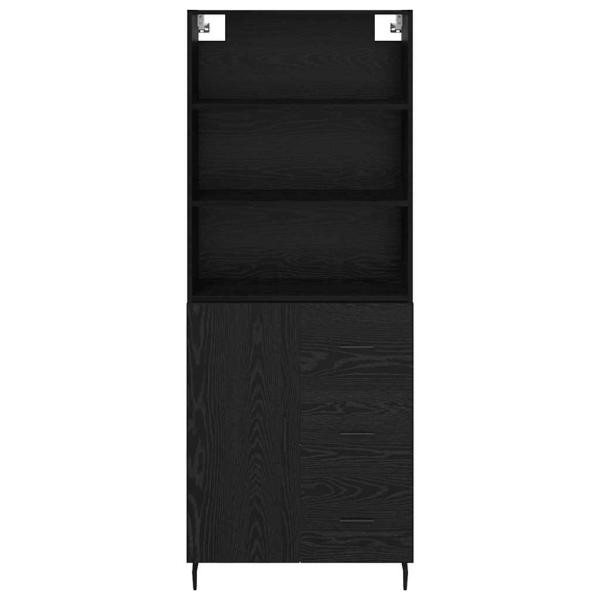 Hochboard 2 pcs Schwarz Eichen-Optik 69,5 x 34 x 180 cm