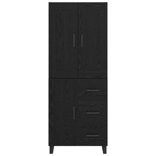 Hochboard Wandmontiert 2 pcs Schwarz Eichen-Optik Holzwerkstoff