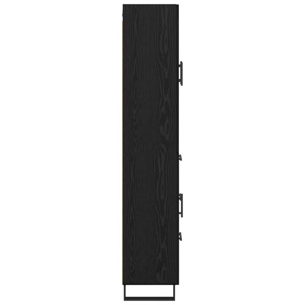 Hochboard Wandmontiert 2 pcs Schwarz Eichen-Optik Holzwerkstoff