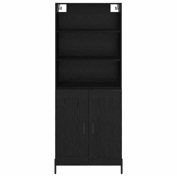 Hochboard 2 pcs Schwarz Eichen-Optik 69,5 x 34 x 180 cm