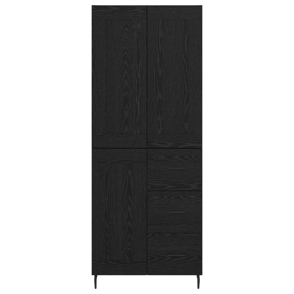 Hochboard 2 pcs Schwarz Eichen-Optik 69,5 x 34 x 180 cm