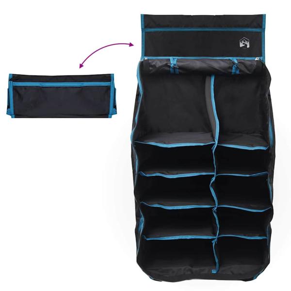 Hängender Zeltorganizer mit 10 Taschen mit Speicher Schwarz