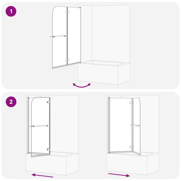 Duschabtrennung Gold 120 x 140 cm ESG-Glas und Aluminium