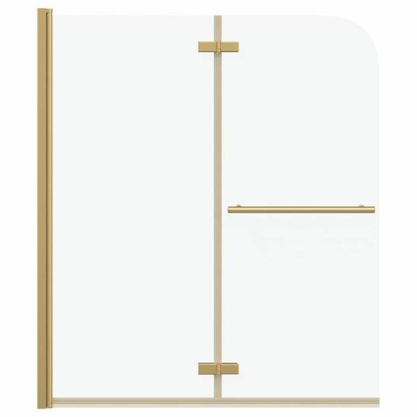 Duschabtrennung Gold 120 x 140 cm ESG-Glas und Aluminium