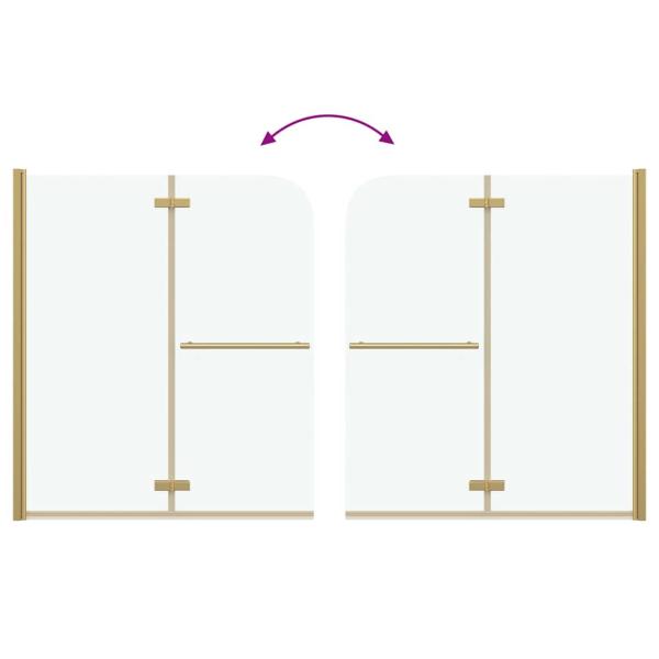 Duschabtrennung Gold 120 x 140 cm ESG-Glas und Aluminium