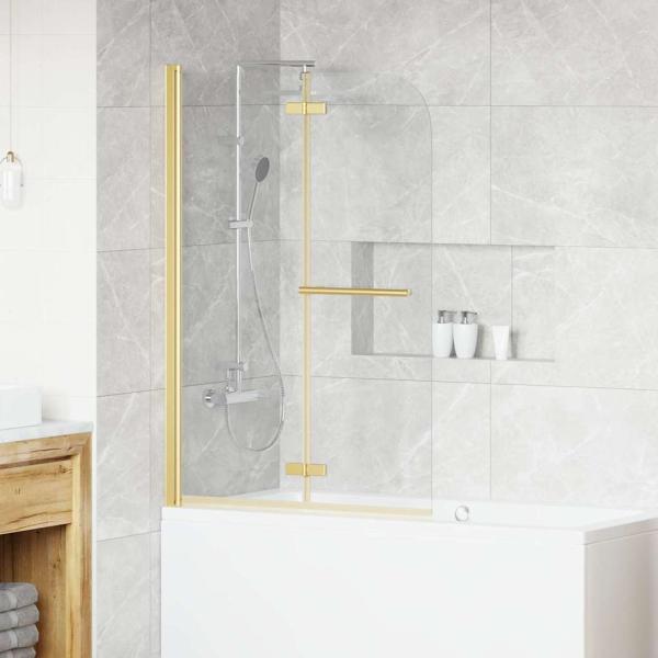 ARDEBO.de - Duschabtrennung Gold 95 x 140 cm ESG-Glas und Aluminium