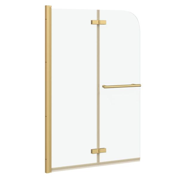 Duschabtrennung Gold 95 x 140 cm ESG-Glas und Aluminium