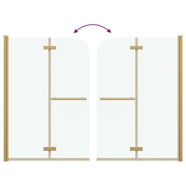 Duschabtrennung Gold 95 x 140 cm ESG-Glas und Aluminium