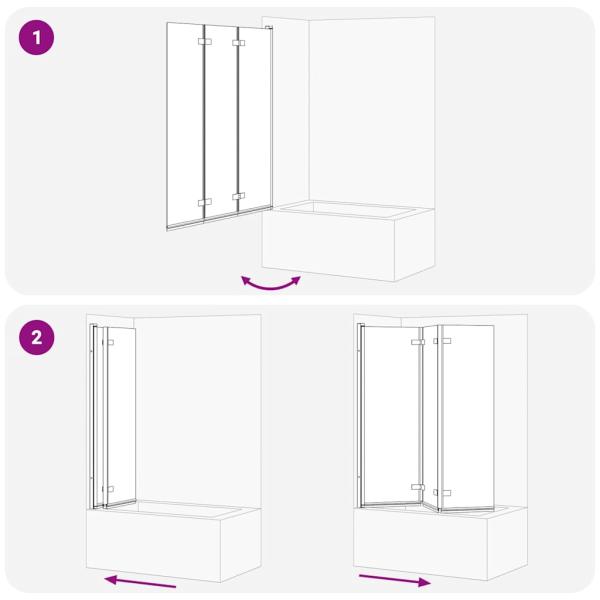 Duschabtrennung Gold 130 x 138 cm ESG-Glas und Aluminium