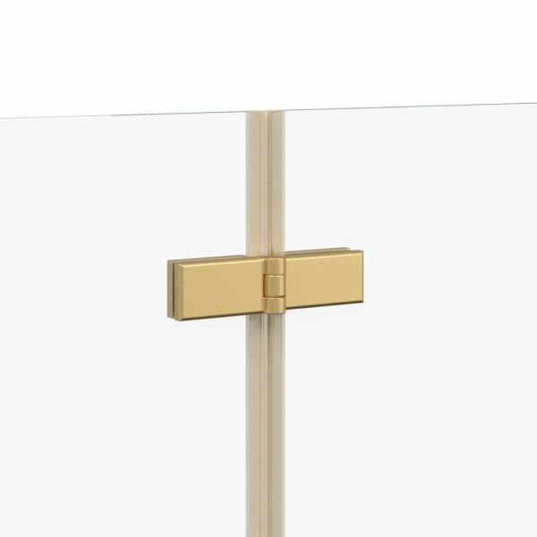 Duschabtrennung Gold 130 x 138 cm ESG-Glas und Aluminium