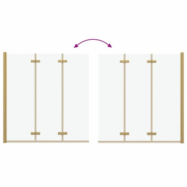 Duschabtrennung Gold 130 x 138 cm ESG-Glas und Aluminium