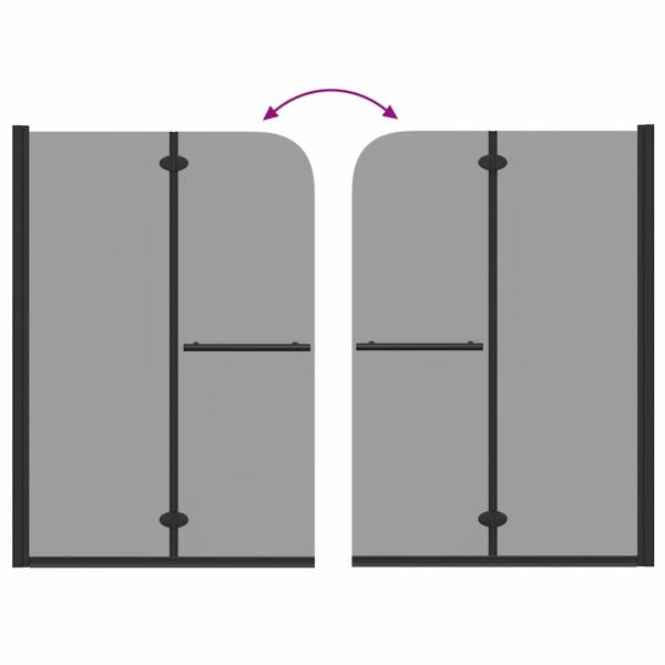 Duschabtrennung Schwarz 120 x 140 cm ESG-Glas und Aluminium