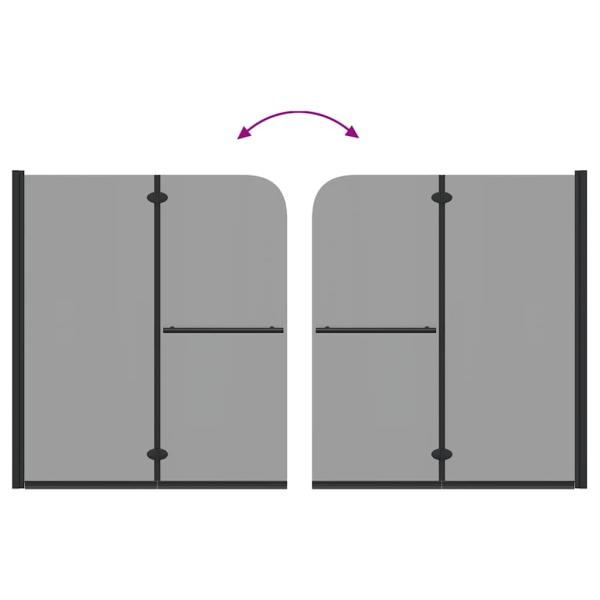 Duschabtrennung Schwarz 95 x 140 cm ESG-Glas und Aluminium