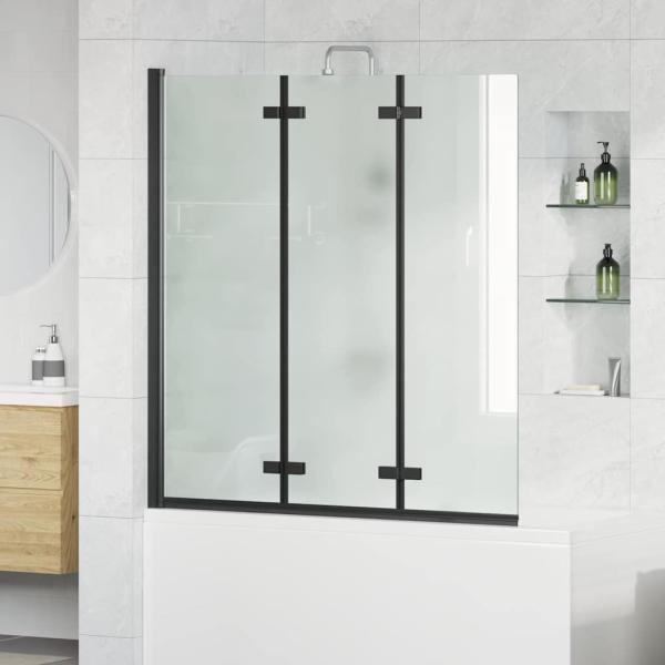 ARDEBO.de - Duschabtrennung Schwarz 130 x 138 cm ESG-Glas und Aluminium