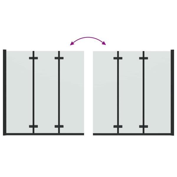 Duschabtrennung Schwarz 130 x 138 cm ESG-Glas und Aluminium