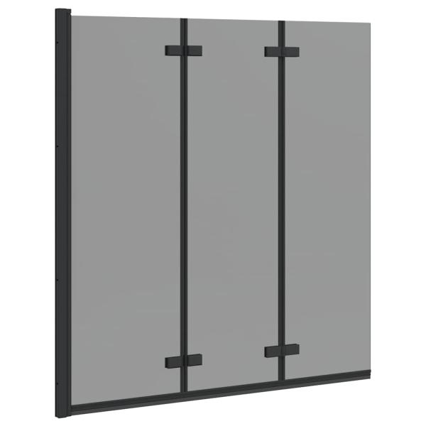 Duschabtrennung Schwarz 130 x 138 cm ESG-Glas und Aluminium