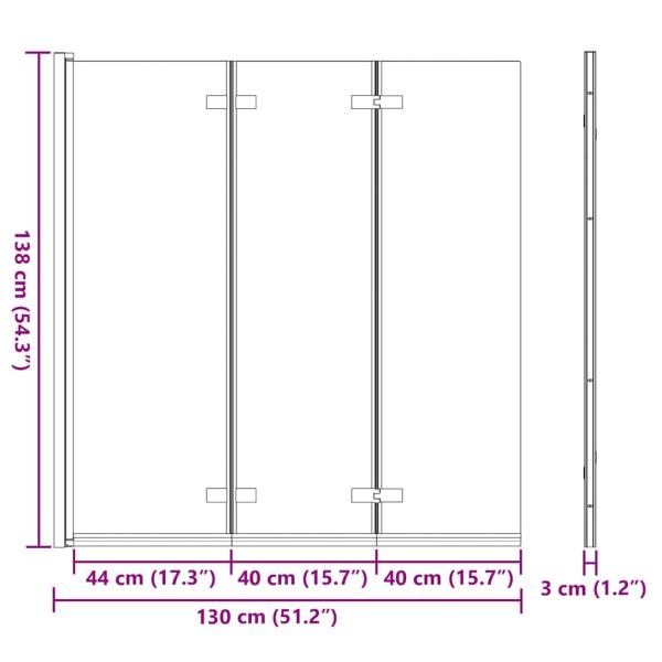 Faltbare Duschtrennwand Schwarz 130 x 138 cm