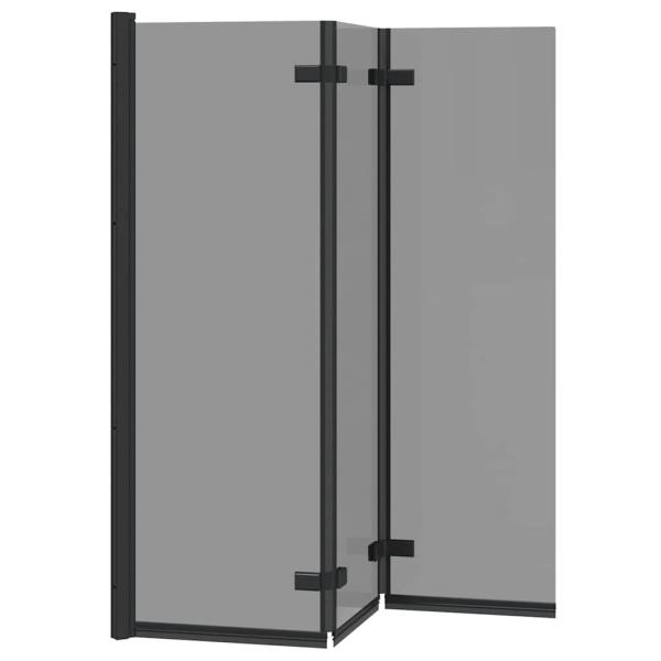 Duschabtrennung Schwarz 130 x 138 cm ESG-Glas und Aluminium