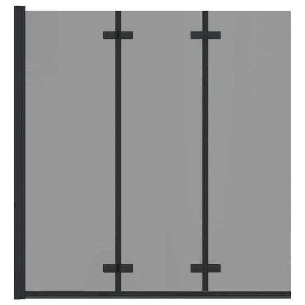 Duschabtrennung Schwarz 130 x 138 cm ESG-Glas und Aluminium