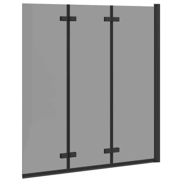 Duschabtrennung Schwarz 130 x 138 cm ESG-Glas und Aluminium