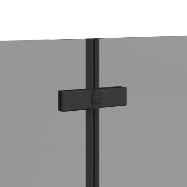 Duschabtrennung Schwarz 130 x 138 cm ESG-Glas und Aluminium