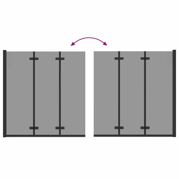 Duschabtrennung Schwarz 130 x 138 cm ESG-Glas und Aluminium