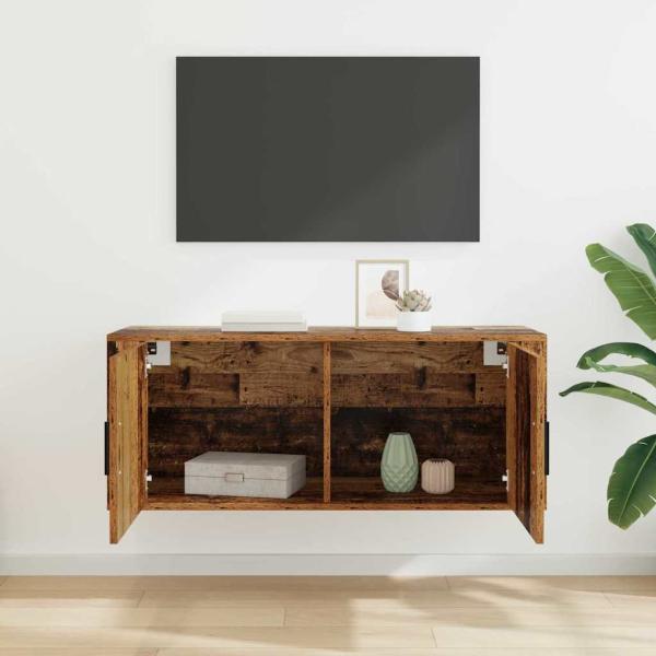 Wandmontiertes TV-Regal Wandmontiert Altholz 100 x 34,5 x 40 cm