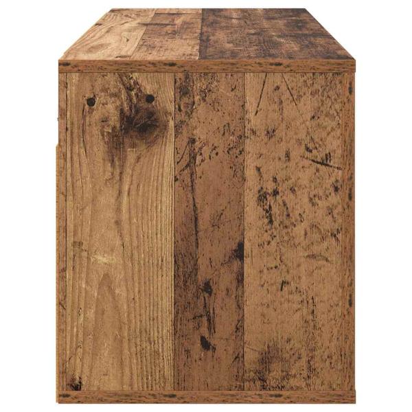 Wandmontiertes TV-Regal Wandmontiert Altholz 100 x 34,5 x 40 cm