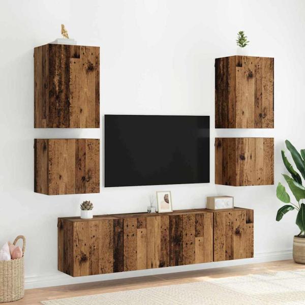 TV-Wandregal Wandmontiert Altholz 40,5x30x40cm Holzwerkstoff