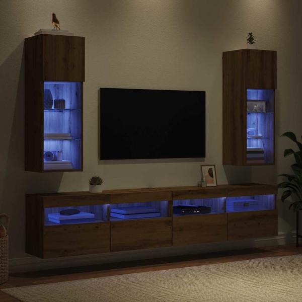 Wandmontierte TV-Schränke 2 pcs Artisan-Eiche 30,5 x 30 x 90 cm