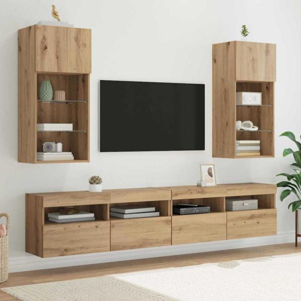 ARDEBO.de - Wandmontierte TV-Schränke 2 pcs Artisan-Eiche 40,5 x 30 x 90 cm