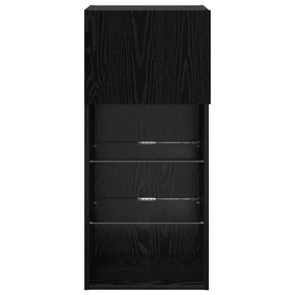 Wandmontierter TV Schrank Wandmontiert Schwarz Eichen-Optik