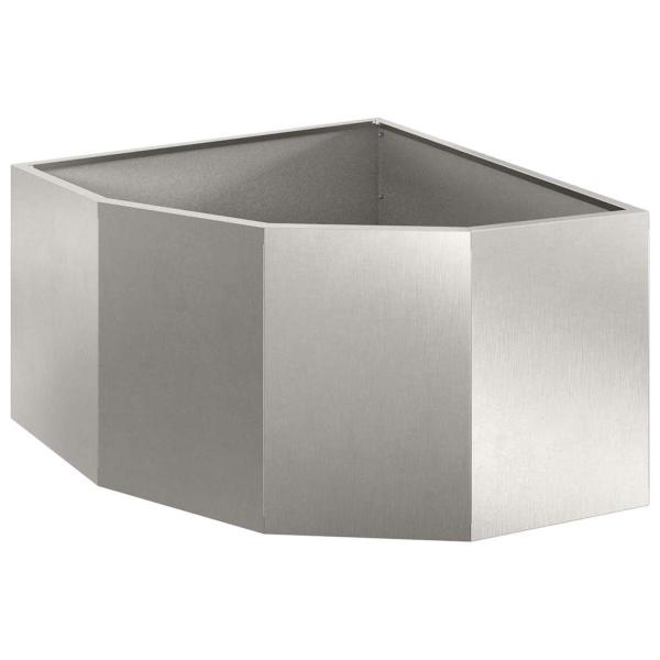 Eckpflanzer Silber 60 x 60 x 35 cm Edelstahl