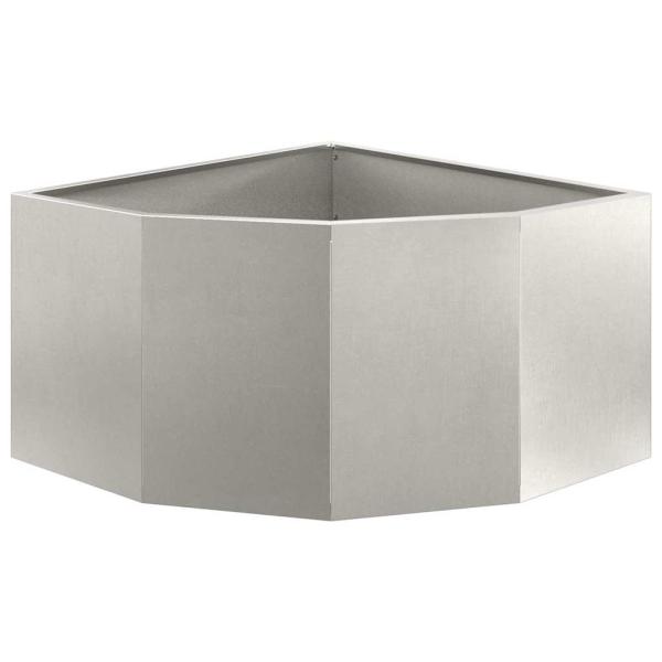 Eckpflanzer Silber 60 x 60 x 35 cm Edelstahl