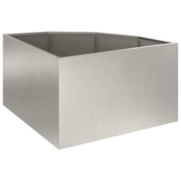 Eckpflanzer Silber 60 x 60 x 35 cm Edelstahl