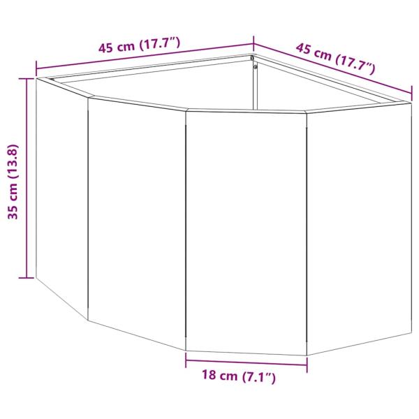 Eckpflanzer Schwarz 45 x 45 x 35 cm Stahl