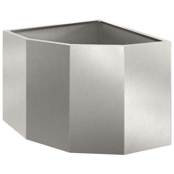 Eckpflanzer Silber 45 x 45 x 35 cm Edelstahl