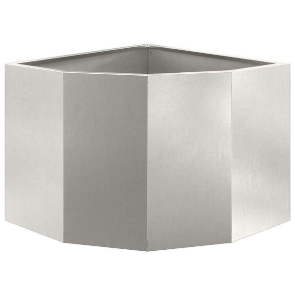 Eckpflanzer Silber 45 x 45 x 35 cm Edelstahl