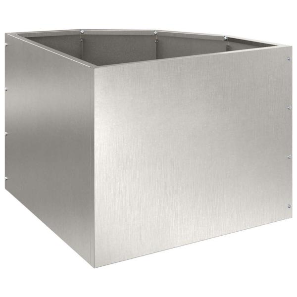 Eckpflanzer Silber 45 x 45 x 35 cm Edelstahl