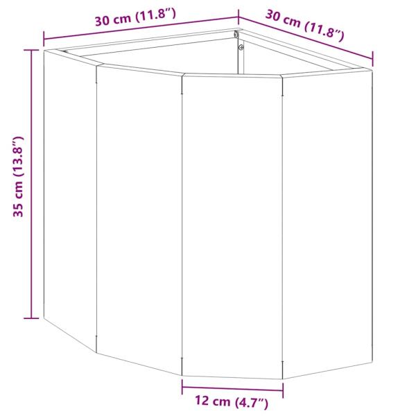 Eckpflanzer Weiß 30 x 30 x 35 cm Stahl
