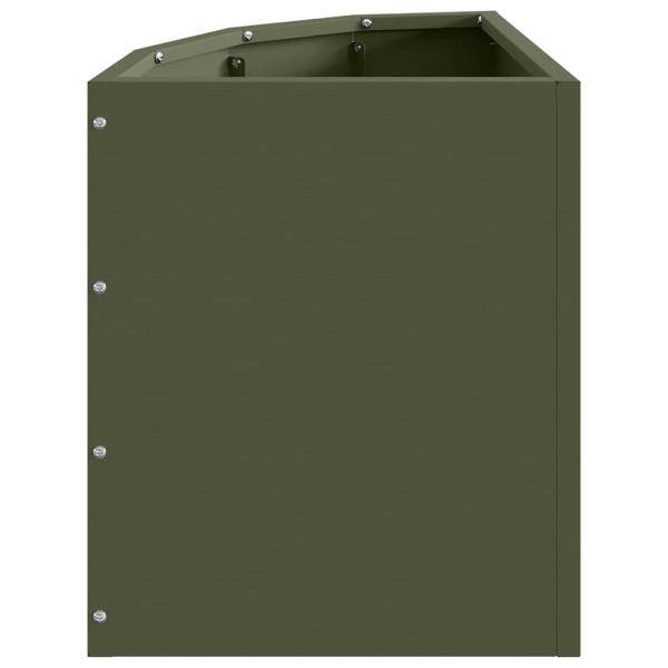 Eckpflanzer Olivgrün 30 x 30 x 35 cm Stahl