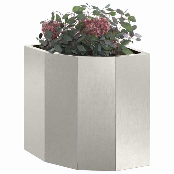 Eckpflanzer Silber 30 x 30 x 35 cm Edelstahl