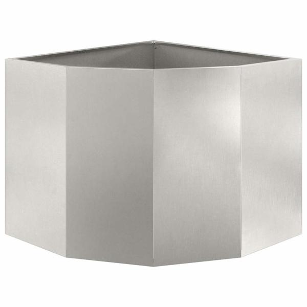 Eckpflanzer Silber 60 x 60 x 50 cm Edelstahl