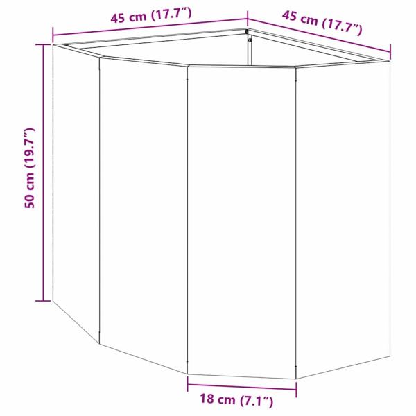 Eckpflanzer Silber 45 x 45 x 50 cm Edelstahl
