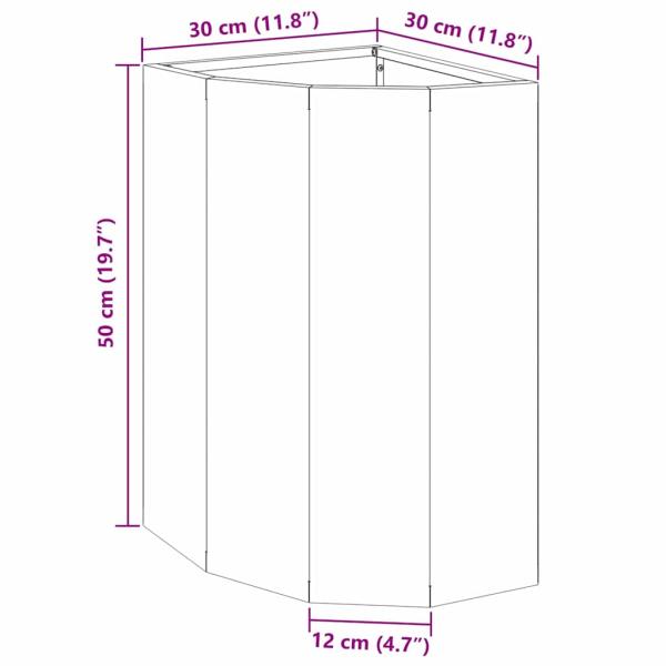 Eckpflanzer Silber 30 x 30 x 50 cm Verzinkter Stahl