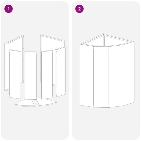 Eckpflanzer Silber 30 x 30 x 50 cm Verzinkter Stahl