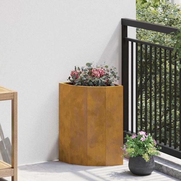 ARDEBO.de - Eckpflanzer Rostig 30 x 30 x 50 cm Wetterfeststahl