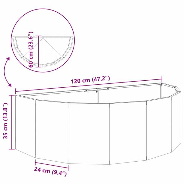 Pflanzkübel Silber 120 x 60 x 35 cm Verzinkter Stahl