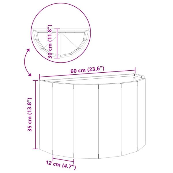Pflanzkübel Weiß 60 x 30 x 35 cm Stahl