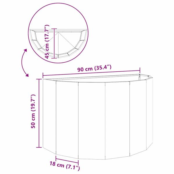 Pflanzkübel Weiß 90 x 45 x 50 cm Stahl